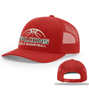 DW Girls Basketball Richardson Pro Crown Mesh Back Adjustable back cap Solid-Red