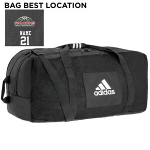 DW Girls Basketball Adidas Team Carry XL Duffle 35″ L X 19″ W X 17″ H- BLACK