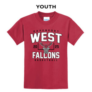 DW Girls Basketball Youth Short Sleeve Tee-Red