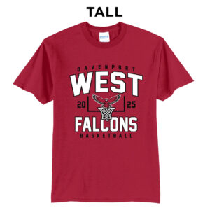 DW Girls Basketball Tall Short Sleeve Tee-Red
