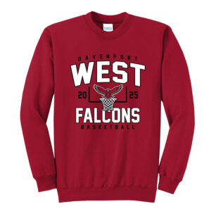 DW Girls Basketball Unisex Fleece Crewneck Sweatshirt-Red