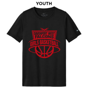 DW Girls Basketball Nike Youth Swoosh Sleeve rLegend Tee-Black