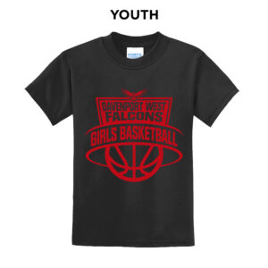 DW Girls Basketball Youth Short Sleeve Tee-Black