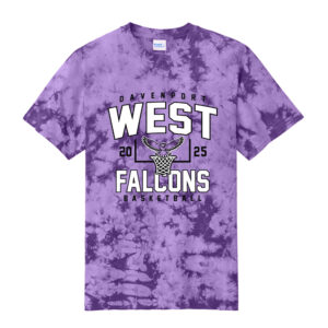 DW Girls Basketball Unisex Crystal Tie-Dye Tee-Purple