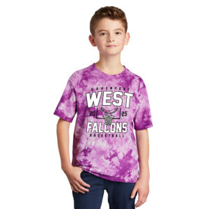 DW Girls Basketball YOUTH Crystal Tie-Dye Tee-Purple