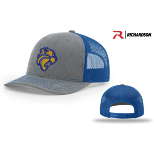 DN Soccer Richardson Pro Mesh Adjustable Trucker Cap Split-Heather Grey/Royal