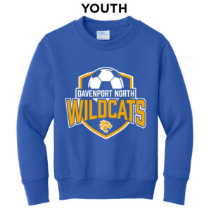 DN Soccer Youth Fleece Crewneck Sweatshirt-Royal