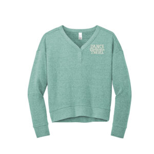 Dance Twirl Minnesota District Women’s Perfect Tri Fleece V-Neck Sweatshirt-Heathered Eucalyptus Blue