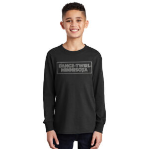 Dance Twirl Minnesota Youth Cotton Long Sleeve Tee-Black