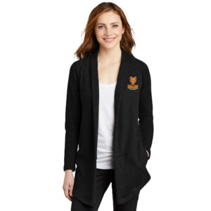 Edna Rollins Port Authority Ladies Interlock Cardigan-Deep Black
