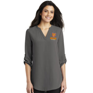 Edna Rollins Port Authority Ladies 3/4-Sleeve Tunic Blouse-Sterling Grey