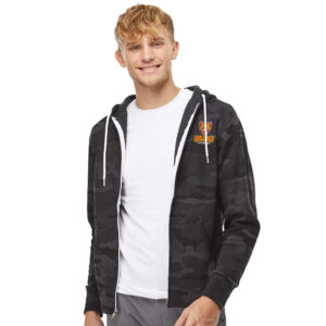 Edna Rollins Independent Trading Co.Unisez  Full-Zip Hooded Sweatshirt-Black Camo