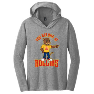 Edna Rollins District Made Mens Perfect Tri Long Sleeve Hoodie Tee-Grey Frost