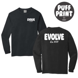 Evolve Unisex Comfort Colors Heavyweight Ring Spun Long Sleeve Tee-Black PUFF PRINT