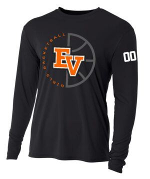 EV Girls BB Team Men Cooling Performance long sleeve Crew Tee-Black