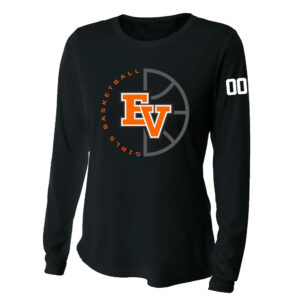EV Girls BB Team Womens Long Sleeve Performance Crew-Black