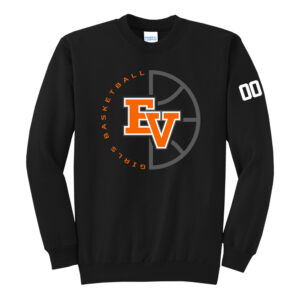 EV Girls BB Team Unisex  Core Fleece Crewneck Sweatshirt-Black