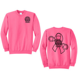 Fulton Breast Cancer Unisex Fleece Crewneck Sweatshirt-Neon Pink