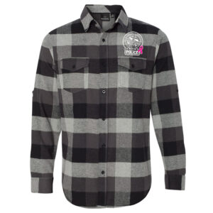 Fulton Breast Cancer Burnside – Yarn-Dyed Long Sleeve Flannel Shirt Men-Black/Grey
