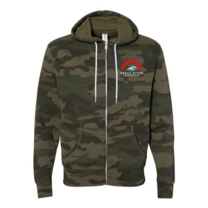Great River Aquatics Independent Trading Co.Unisez  Full-Zip Hooded Sweatshirt-Forest Camo