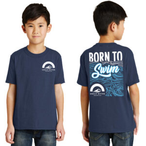 Great River Aquatics Youth Short Sleeve Tee-Navy