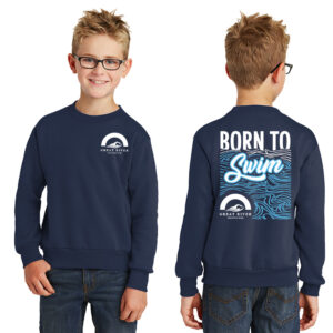 Great River Aquatics Youth Fleece Crewneck Sweatshirt-Navy