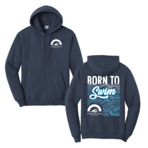 Great River Aquatics Unisex Fleece Hooded Sweatshirt-Navy