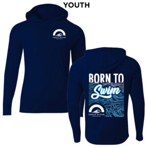Great River Aquatics Youth Cooling  performance long sleeve hooded Tee-Navy