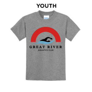 Great River Aquatics Youth Short Sleeve Tee-Athletic Heather