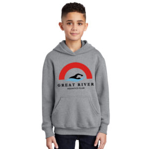 Great River Aquatics Youth Fleece Hooded Sweatshirt-Athletic heather