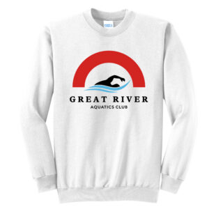 Great River Aquatics Unisex Fleece Crewneck Sweatshirt-White