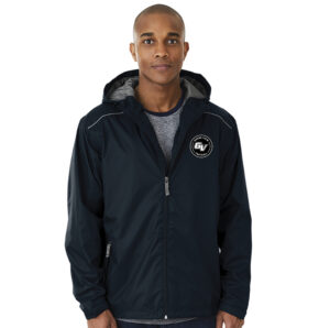 GV Football Charles River NOR’EASTER Men Watherproof jacket with hood-Black PATCH DESIGN