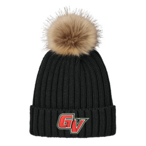 GV Football Port Authority Faux Fur Pom Beanie-Black
