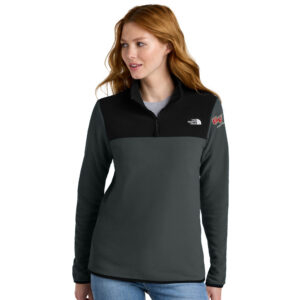 GV Football The North Face Ladies Glacier 1/4-Zip Fleece-Asphalt Grey/Black