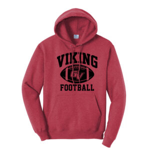 GV Football Unisex Fleece Hooded Sweatshirt-Heather Red