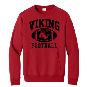 GV Football Unisex  Core Fleece Crewneck Pocket Sweatshirt-Red