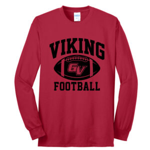 GV Football Unisex Cotton Long Sleeve Tee-Red
