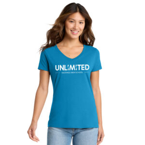 Hastings Show Choir Ladies Fan Favorite V Neck Tee-Sapphire