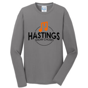 Hastings Show Choir Men Long Sleeve Essential Blended Performance Tee-Medium Grey
