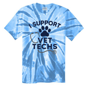 Vet Techs Unisex Short Sleeve Tie Dye Tee-Light Blue