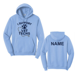 Vet Techs Unisex Classic Core weight Cozy Pullover Hooded Sweatshirt-Light Blue