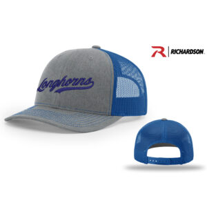 Longfellow Elementary Richardson Pro Crown Mesh Back Adjustable back cap Split-Heather Grey/Royal