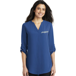 Longfellow Elementary Port Authority Ladies 3/4-Sleeve Tunic Blouse-True Blue
