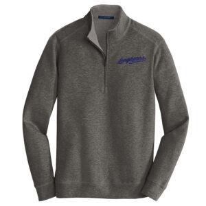 Longfellow Elementary Port Authority Men Interlock 1/4 Zip-Medium Heather Grey/Charcoal Grey
