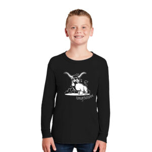 Longfellow Elementary Youth Cotton Long Sleeve Tee-Black