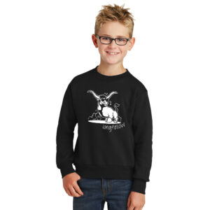Longfellow Elementary Youth Fleece Crewneck Sweatshirt-Black