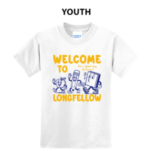 Longfellow Elementary Youth Short Sleeve Tee-White