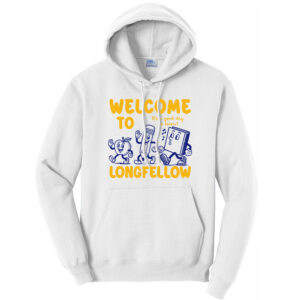Longfellow Elementary Unisex Fleece Hooded Sweatshirt-White