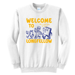 Longfellow Elementary Unisex Fleece Crewneck Sweatshirt-White