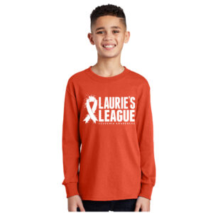 Lauries League Youth Cotton Long Sleeve Tee-Orange